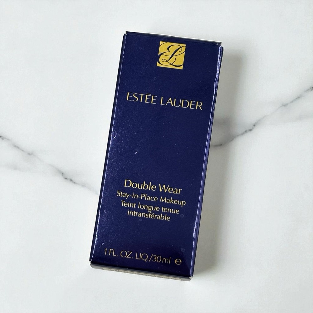 Estee Lauder Double Wear Foundation Box - Navy Blue & Gold